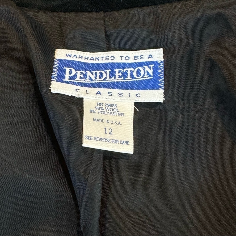 Vintage Pendleton jacket black white tweed wool blend made in USA velvet 12 - Picture 7 of 9